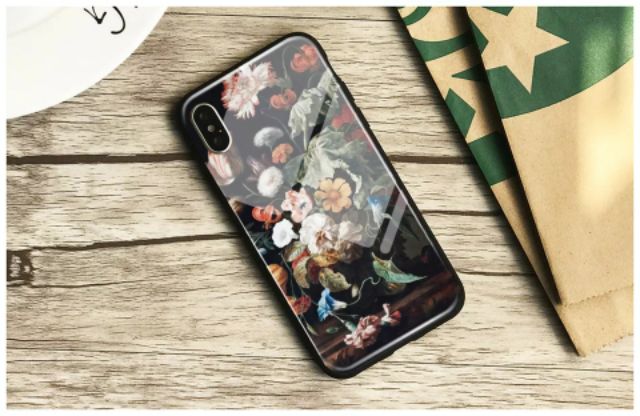 Ốp Lưng Kính Cường Lực / Case Hoa Chống Vỡ Dành Cho 13ProMax 12ProMax 11ProMax X XSMAX Fukishop