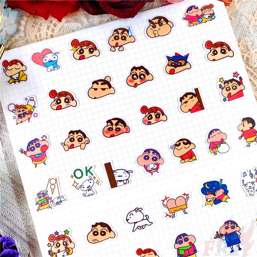 ★★★ Sticker Dán Trang Trí Nhật Ký Hình Cậu Bé Bút Chì Shin-chan Q-11 ★★★ Bộ 50 Miếng Dán Trang Trí Album Thời Trang DIY Kích Thước 2~3cm