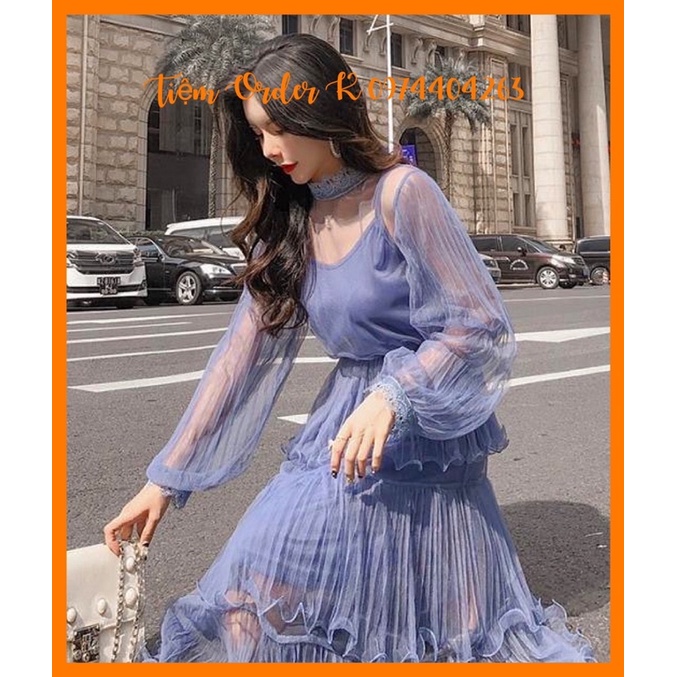 ♥️Đầm,Váy ulzzang xoè tầng(ảnh thật)3 màu Fzsize