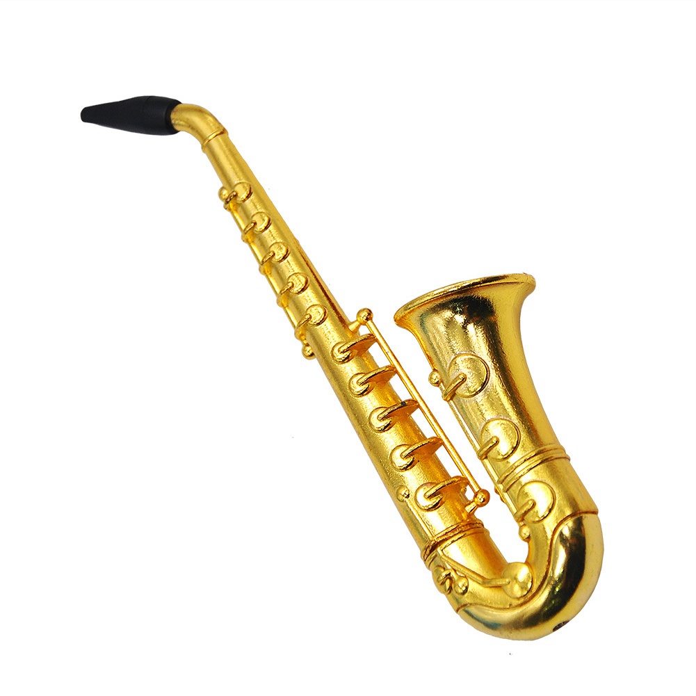 Tẩu Hút Thuốc Hình Kèn Saxophone Mini Bằng Kim Loại