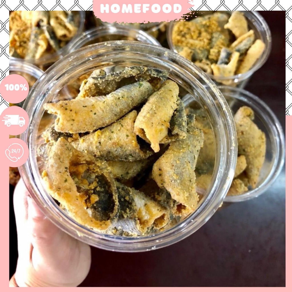 Da cá trứng muối HomeFood 250g  FREESHIP  da cá lắc chiên giòn thơm đồ ăn vặt Hà Nội an toàn vệ sinh thưc phẩm