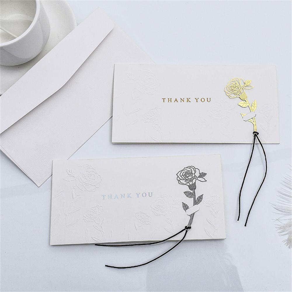 Thiệp Chúc Mừng Khắc Chữ Thank You Màu Đồng