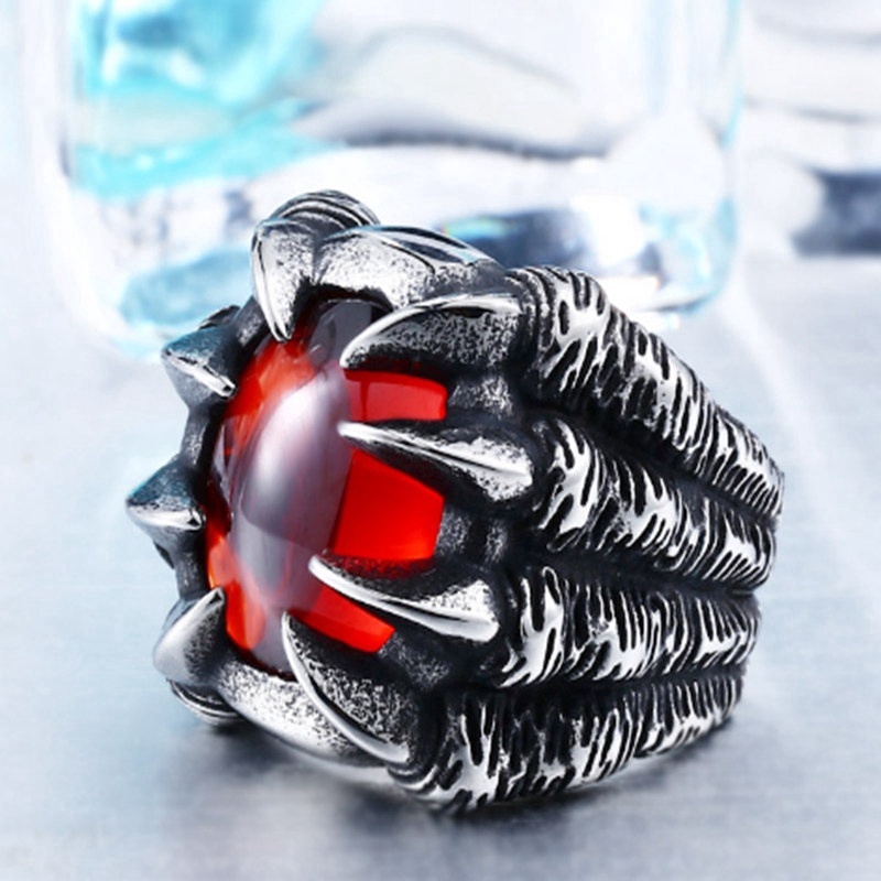 Nhẫn hợp kim phối họa tiết mắt đính đá độc đáo