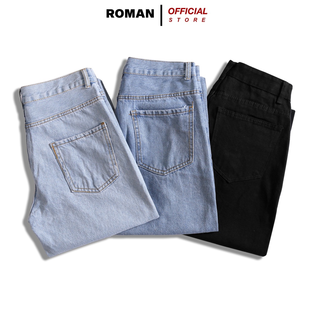 [Mã FATREND5 giảm đến 30k đơn 99k] Quần jean baggy nam ống rộng suông đứng chất bò cao cấp ROMAN QJ03 | BigBuy360 - bigbuy360.vn