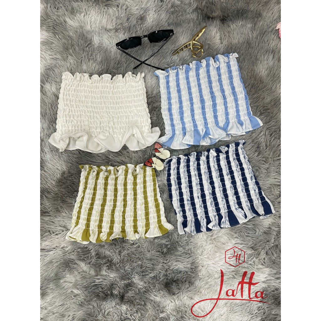 ÁO ỐNG NHÚN CO GIÃN HỌA TIẾT SỌC KẺ DỌC - STRIPED TUBE TOP | BigBuy360 - bigbuy360.vn