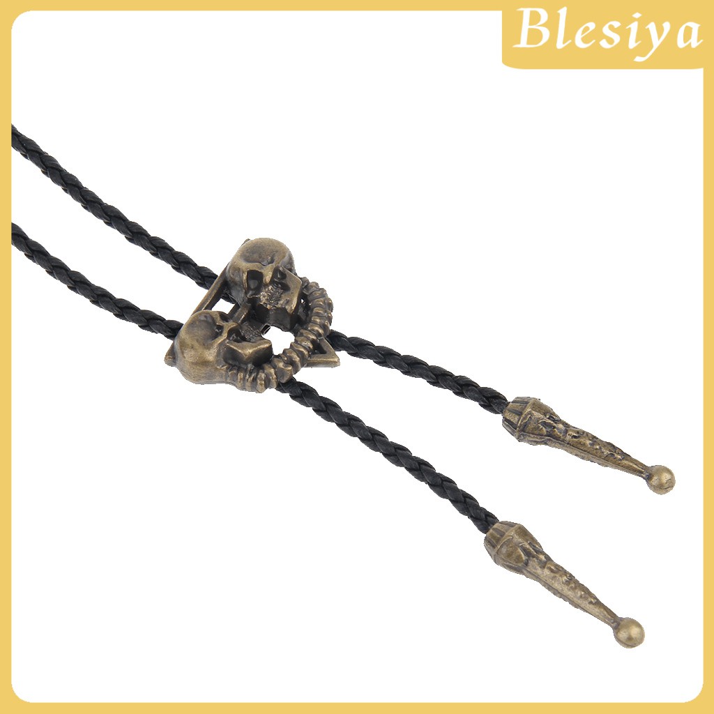 (Hàng Mới Về) Vòng Cổ Da Mặt Đầu Lâu Phong Cách Cao Bồi Phương Tây