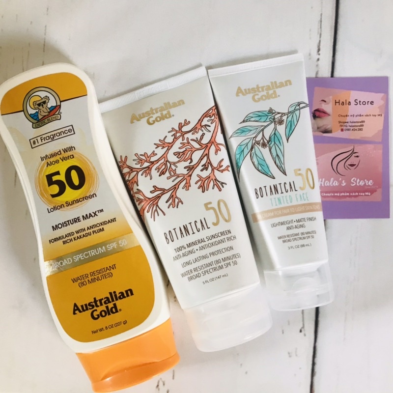 Australian Gold ✨ Kem chống nắng Botanical Sunscreen Face SPF 50