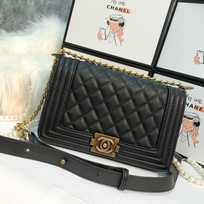 Túi xách nữ dáng hộp / túi xách boy khoá đep dây xích pha da hot G761 - OK SHOP