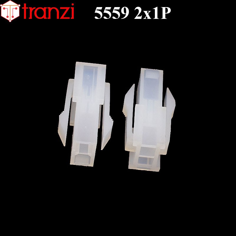 Vỏ header 4.2mm 5559 2x1P 24mm trắng - túi 10 cái