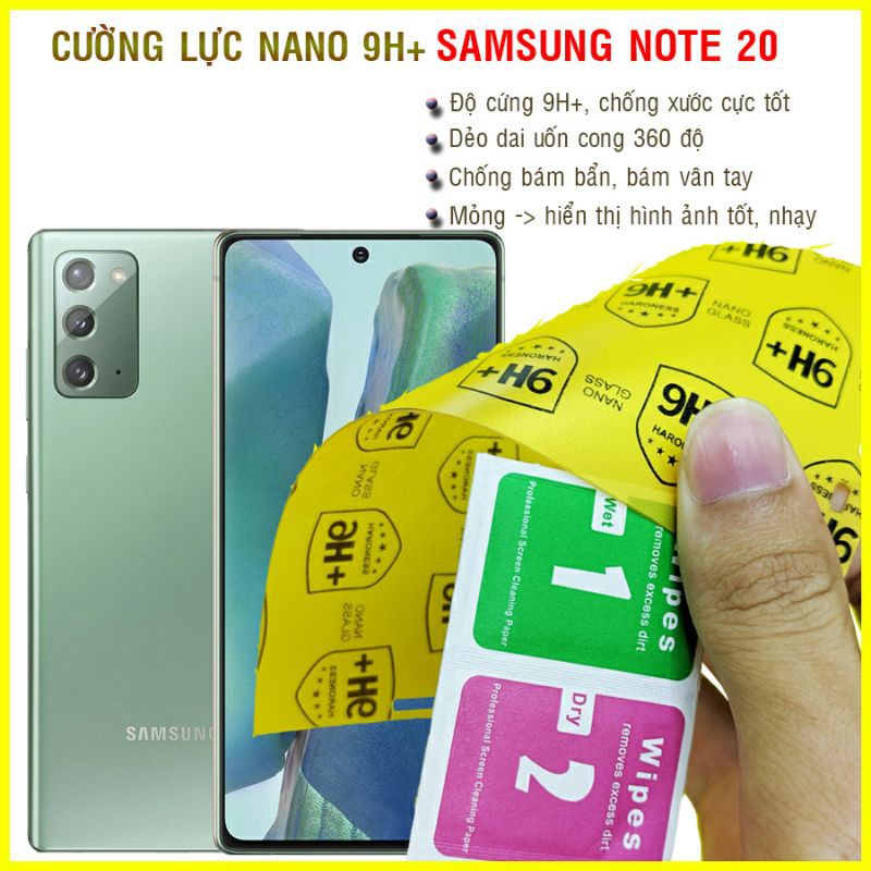 [Mã ELFLASH3 hoàn 10K xu đơn 20K] Dán cường lực dẻo nano Samsung Note 20