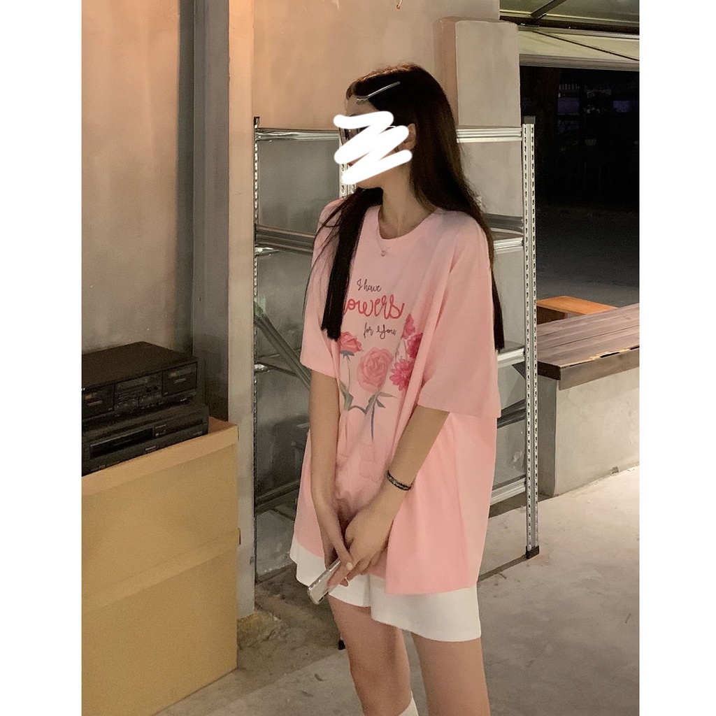 Áo Thun Lửng Tay Ngắn Dáng Rộng Phong Cách Hàn Quốc Thời Trang Cho Nữ