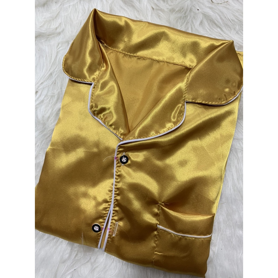 Bộ đùi lụa phi cộc tay nữ Set quần shorts đùi kèm áo ngắn đồ ngủ pizama chạy viền trơn màu basic ulzzang Ailee