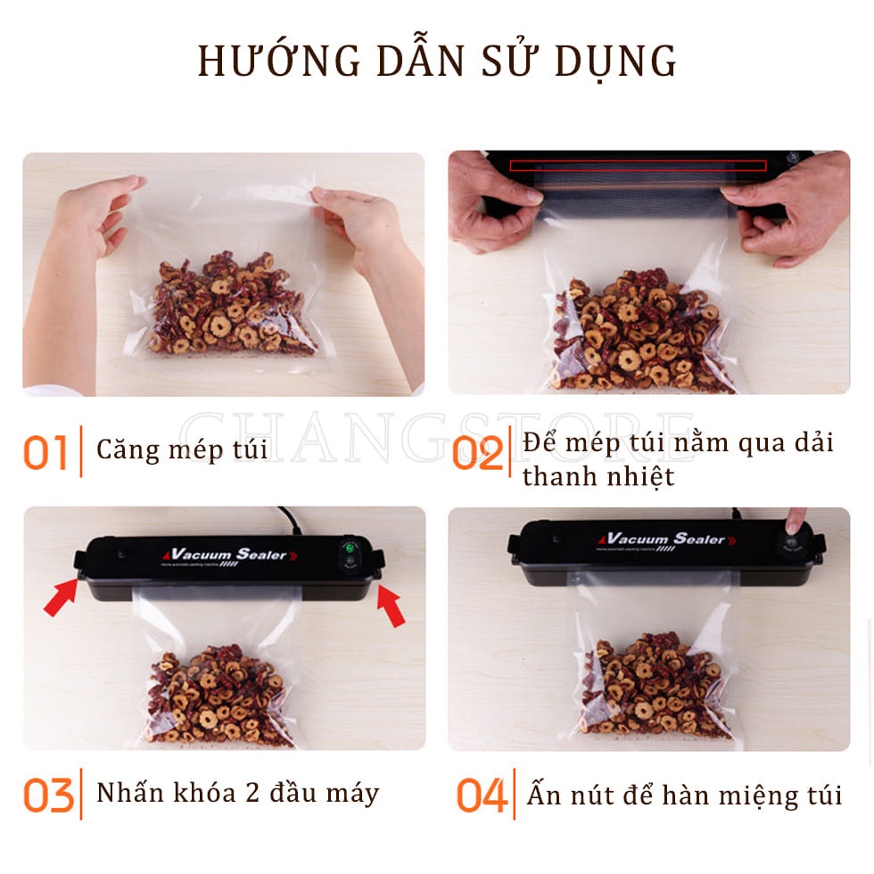 Máy Hút Chân Không Kèm Hàn Miệng Túi Vacuum Sealer Tiện Lợi