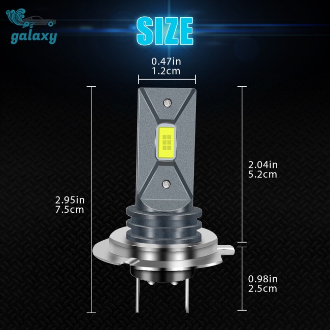 Galaxy Bộ 2 Đèn Pha Xe Hơi H7 160w 20000lm Siêu Sáng 6000k