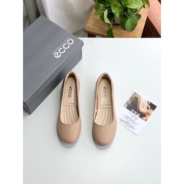 Giày búp bê nữ đế xốp cao su mềm da trơn dáng ôm ecco