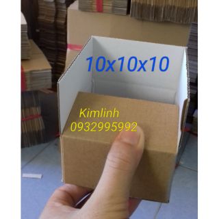 100 hộp size 10x10x10 hộp mặt trong trắng ngoài nâu