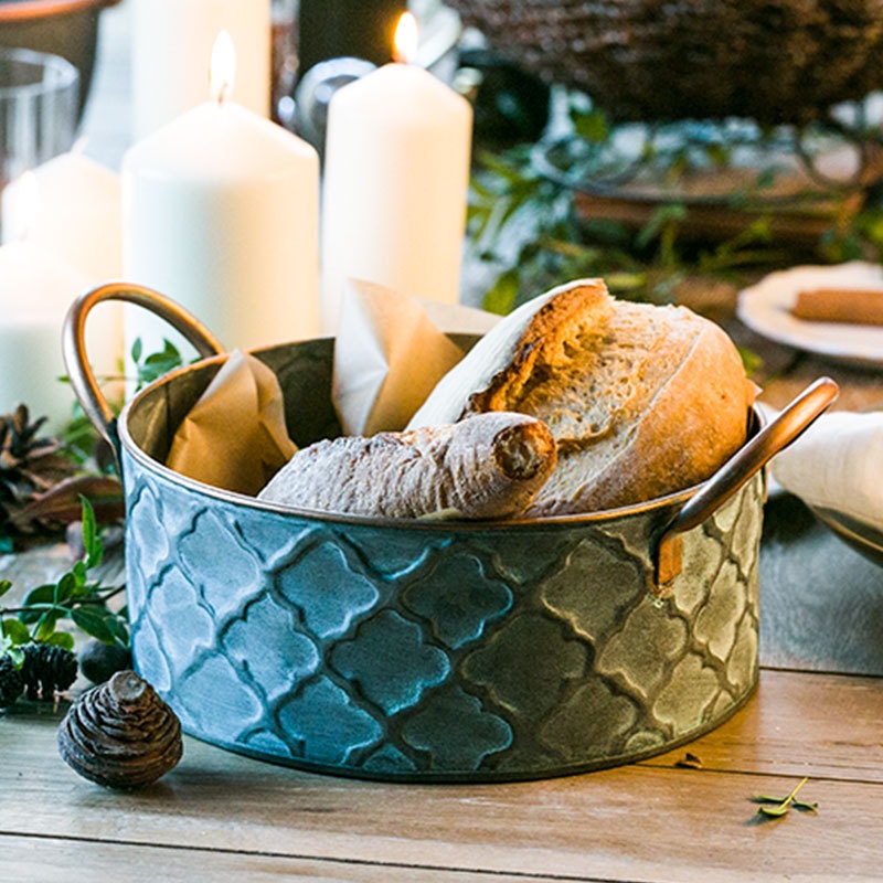 Giỏ Sắt Tròn Đựng Bánh Mì / Trái Cây Có Tay Cầm Kiểu Vintage Châu Âu Làm Đạo Cụ Chụp Ảnh Trang Trí Nội Thất