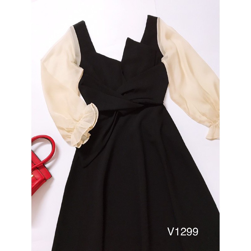 [ xả kho ] MiD Đầm kate Nhật V1299 cổ lệch lạ mắt Mie Design kèm ảnh thật