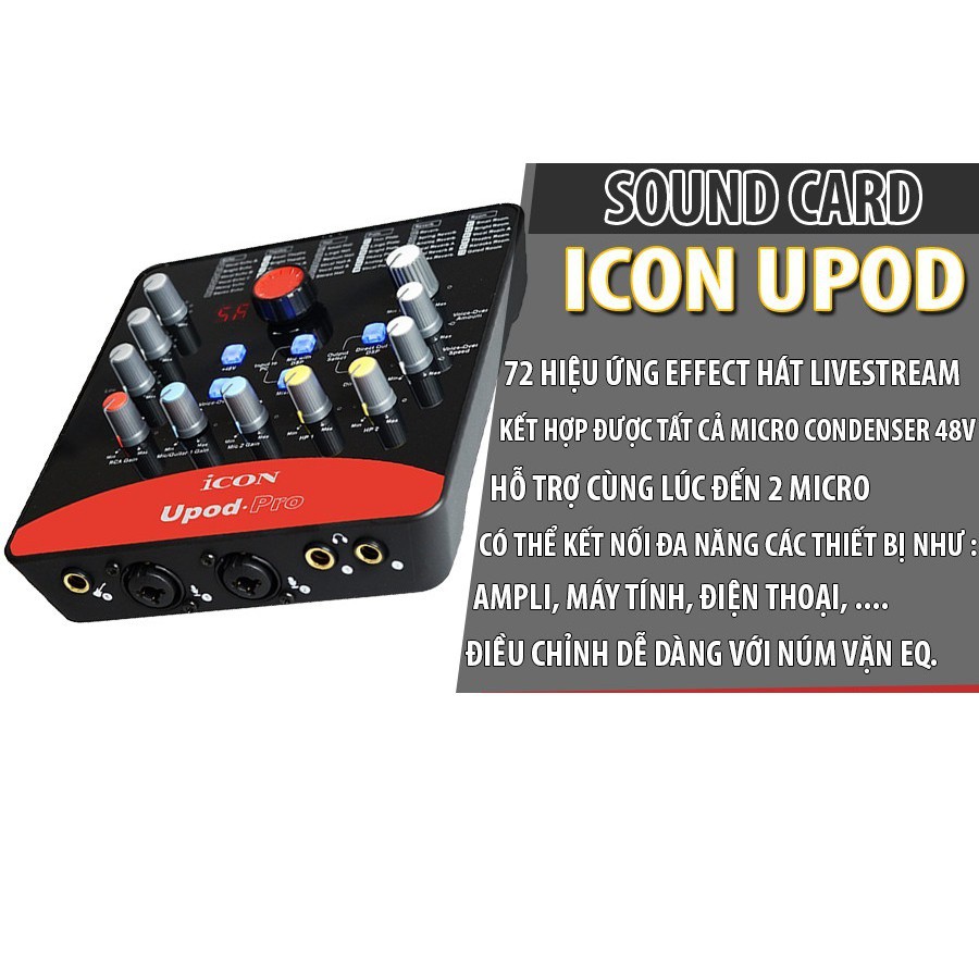 [bảo hành 12th]Soundcard thu âm Icon Upod-Pro - 72 Hiệu Ứng Chính Hãng thu âm livestream chuyên nghiệp cải tiến mới nhất
