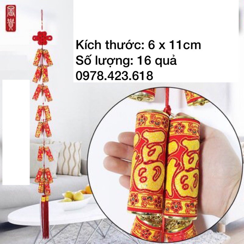 Dây pháo giả trang trí Tết mang may mắn Chúc Mừng Năm Mới