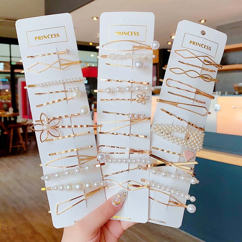 Bộ Set Cặp Tóc Mái Sáng Ánh Hàn Quốc Đơn Giản Tinh Tế Cho Nữ