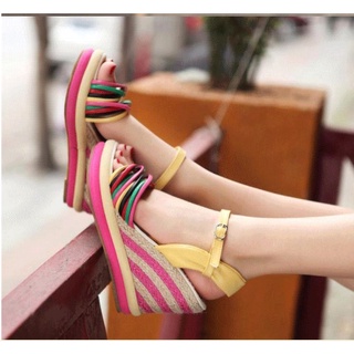 Sandal boho đế xuồng cao đi biển