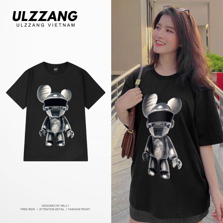 Áo thun nữ tay lỡ ULZZ ulzzang form dáng rộng Metal Rabbit