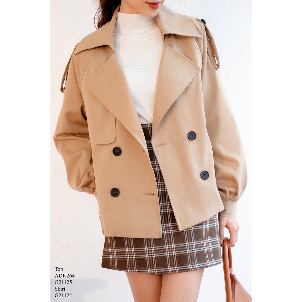 Áo khoác kaki cổ ve vạt ngực túi cơi tay măng sec TIINSTORE ADK264