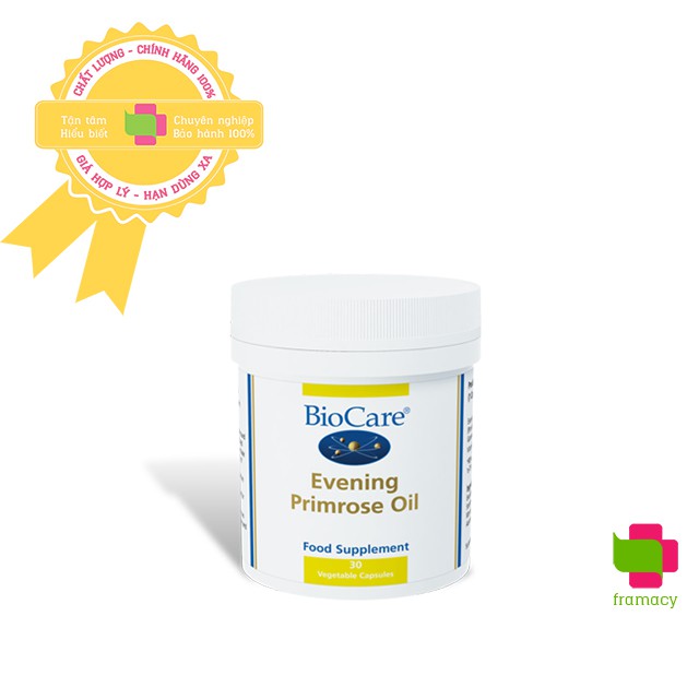 Tinh dầu Hoa anh thảo BioCare Evening Primrose Oil, Anh (30 viên) làm đẹp da tóc, cân bằng nội tiết cho phụ nữ, mẹ bầu | BigBuy360 - bigbuy360.vn