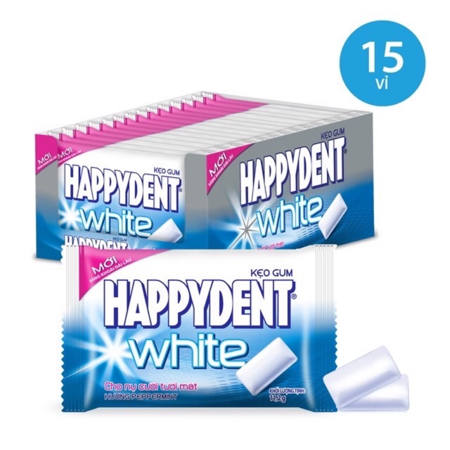 Hộp 15 Vỉ Singum Happydent White