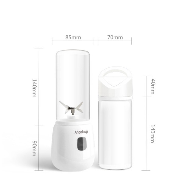 Máy xay sinh tố cầm tay Juice Angel Cup 6 lưỡi 2 cối dung tích 420ml pin 3000mah - Sạc USB xay nhanh 5s, an toàn