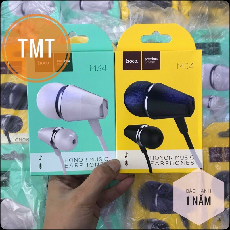 Tai nghe nhét tai Hoco M34 có micro, âm thanh cực hay jack cắm 3.5mm - CHÍNH HÃNG