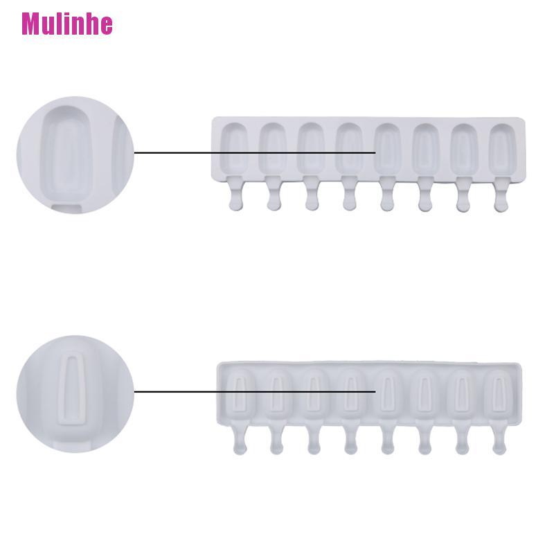 Khuôn Làm Kem Que 8 &amp; 4 Ngăn Bằng Silicone Dày Dặn