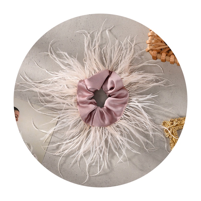 Dây Cột Tóc Đuôi Ngựa Đính Lông Vũ