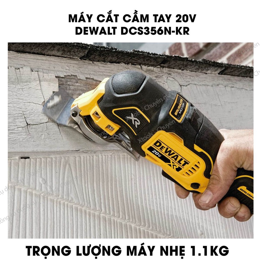Máy cắt dao động cầm tay dùng pin DeWALT 20V motor không chổi than, kèm phụ kiện cắt, chỉnh 3 tốc độ, bảo hành 3 năm.