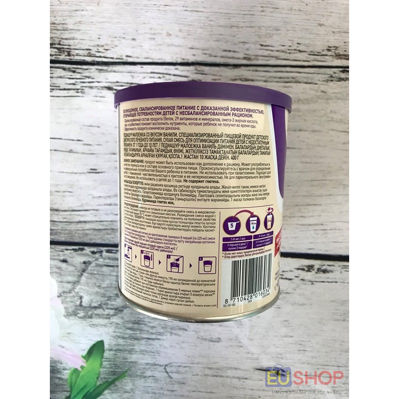 Sữa bột Pediasure Nga  Các vị Vani Socola Dâu  Hộp 400g