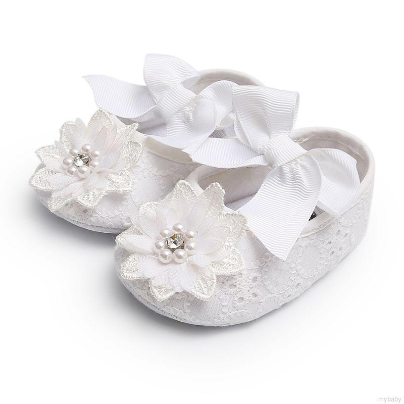 My Baby  Baby Girl Infants Lace Flower Princess Shoes Floral Headwear Headband
