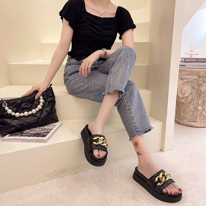 Dép Sandal Đế Dày Cao Thời Trang Mùa Hè Dễ Phối Đồ
