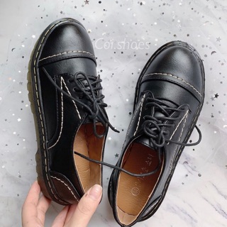 GIÀY OXFORD DA CAO CẤP CHỈ TRẮNG