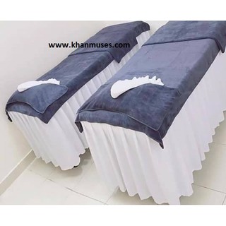 Bộ 3 Khăn Trải giường Spa 90x190 cm, Màu Xám