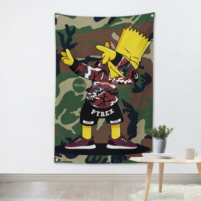 Tranh vải treo tường trang trí Supreme / Kaws / Bape / Offwhite