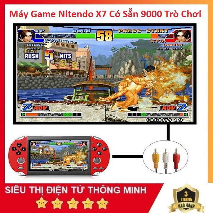 Máy Chơi Game Nitendo, X7 Mini Tặng Tai Nghe Máy Có Sẵn 9000 Trò Chơi GBA - SNES - GBC - PS1 - PSP