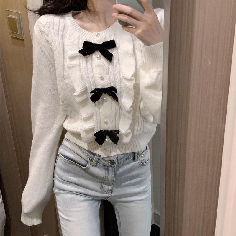 Áo Sweater Dáng Rộng Thắt Nơ Thời Trang Xuân Thu Cho Nữ