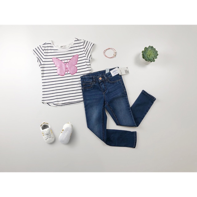 Set áo phông + quần jeans cho bé [HM Authentic] - Ảnh thật
