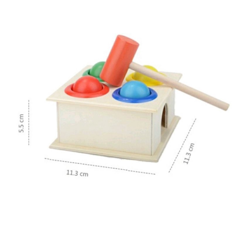 Đồ chơi gỗ - Đập bóng gỗ có búa Montessori