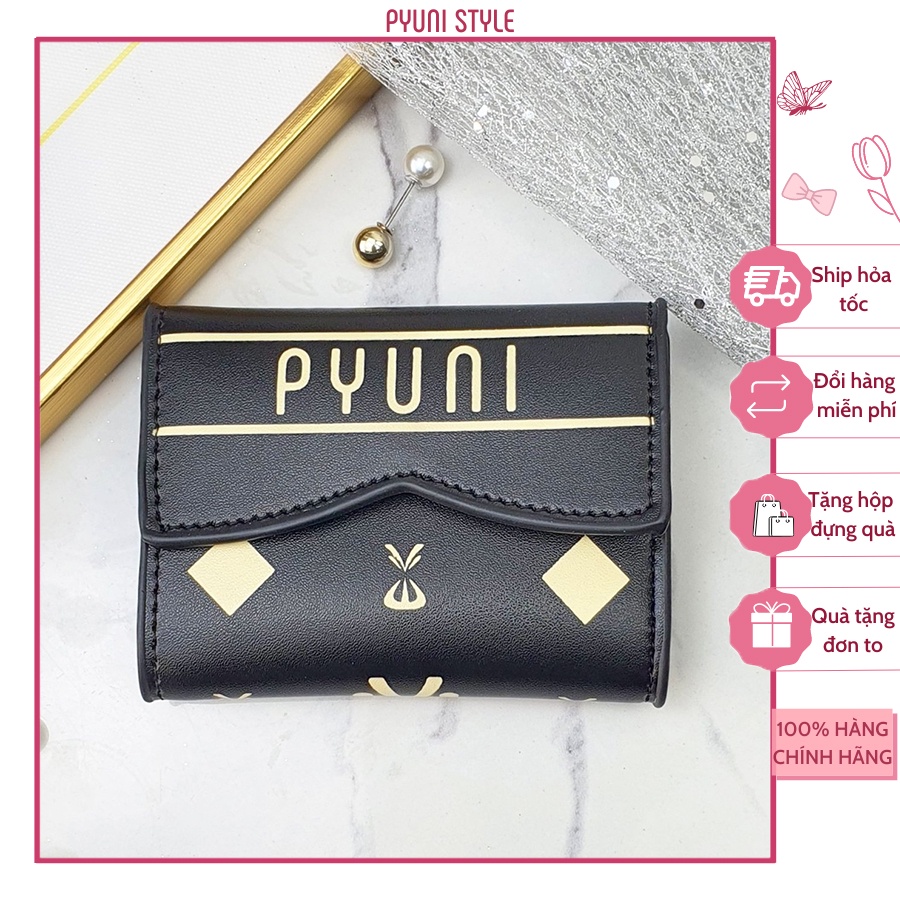 Ví nữ mini cầm tay PYUNI Keelin cao cấp họa tiết logo nhỏ gọn cute BYGW01