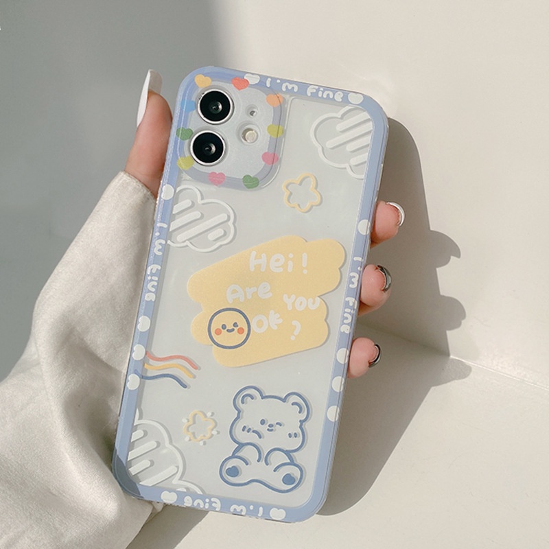 Ốp iphone 11 Ốp điện thoại TPU họa tiết gấu hoạt hình cho IPHONE 11 PRO MAX X XR XS MAX 7 8 PLUS SE 2020 12 PRO MAX 12 MINI 13 pro max 13 mini
