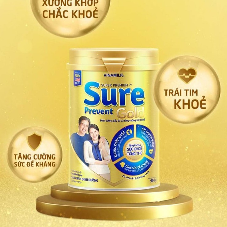 Sữa Bột Vinamilk Sure Prevent Gold Hộp 900g (Dinh dưỡng đầy đủ và tăng cường sức khỏe)