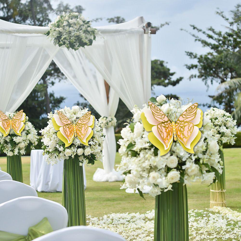 LAKAMIER Sticker Dán Tường Họa Tiết 3D Hình Con Bướm Dùng Trong Trang Trí Tiệc