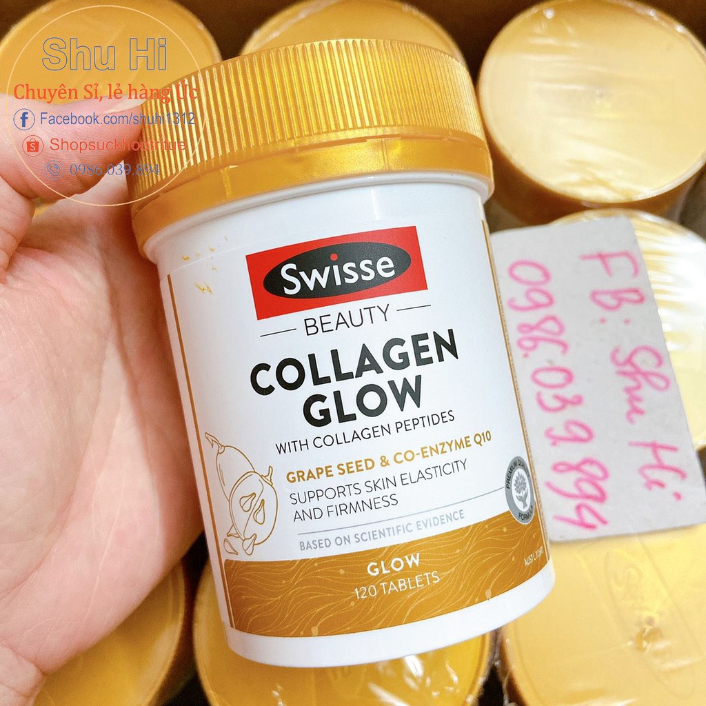 Viên uống đẹp da Collagen Glow Swisse 60 viên - 120 viên - Swisse Beauty Collagen Glow With Collagen | Thế Giới Skin Care